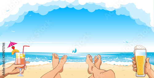 relaxing on the beach