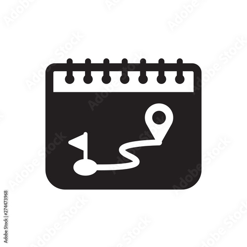 calendar route vector icon