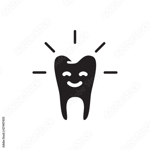 happy tooth vector icon