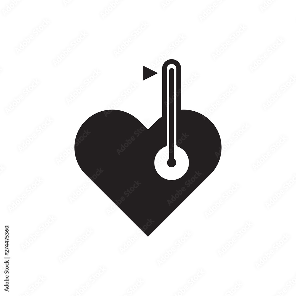 heart thermometer vector icon heart thermometer vector icon