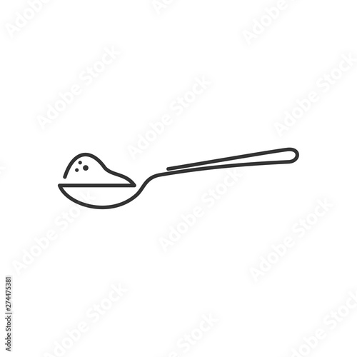 Spoon with sugar icon template black color editable. Teaspoon with sugar symbol Flat vector sign isolated on white background. Simple logo vector illustration for graphic and web design.