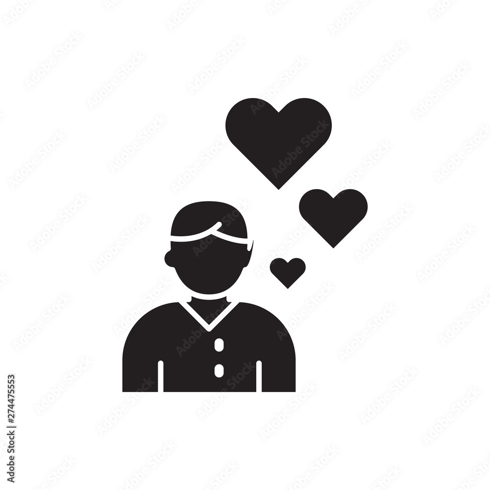 man in love vector icon