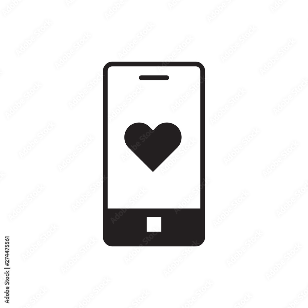 heart phone vector icon heart phone vector icon