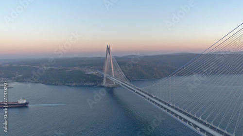 Fototapeta Naklejka Na Ścianę i Meble -  Yavuz Sultan Selim Bridge at Sunset
