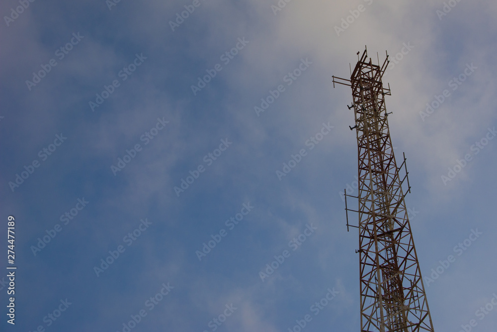 Base Station or Base Transceiver Station. 4G , 3G , 5G cellular. Mobile Antenna. Wireless Communication Antenna Transmitter. Telecommunication tower. Telecommunication tower with antennas against blue Base Station or Base Transceiver Station. 4G , 3G , 5G cellular. Mobile Antenna. Wireless Communication Antenna Transmitter. Telecommunication tower. Telecommunication tower with antennas against blue