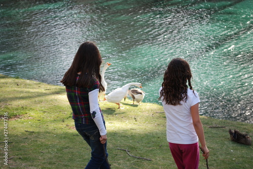 two girls at the lake