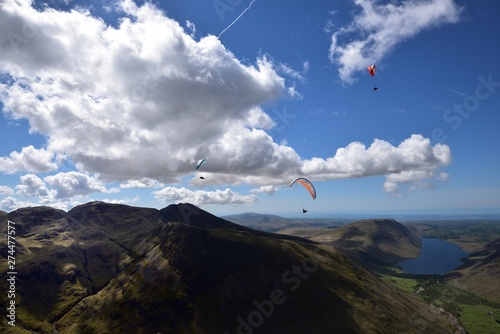 Paragliders over Lingmell Fell photo