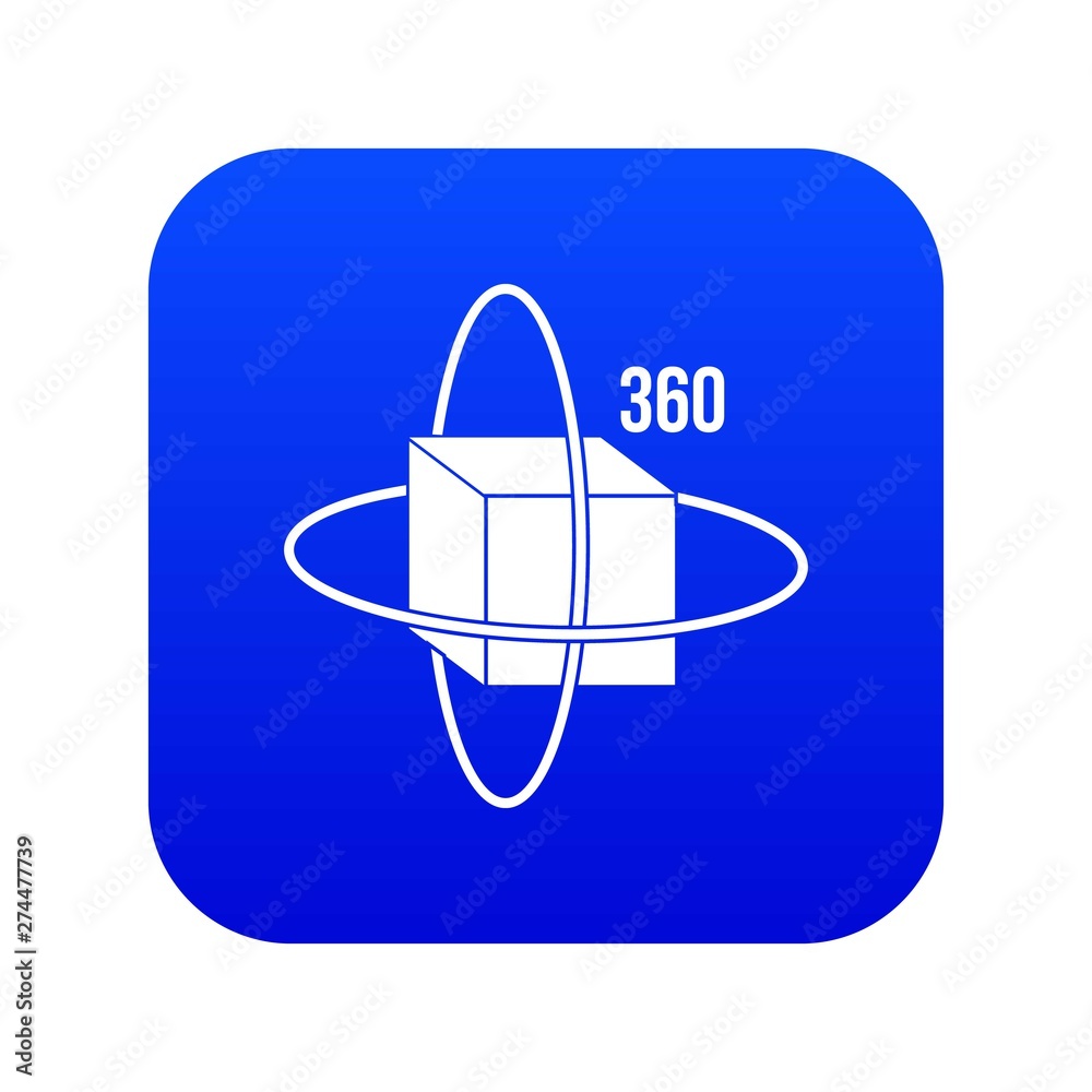 Virtual cube icon digital blue for any design isolated on white vector illustration Virtual cube icon digital blue for any design isolated on white vector illustration