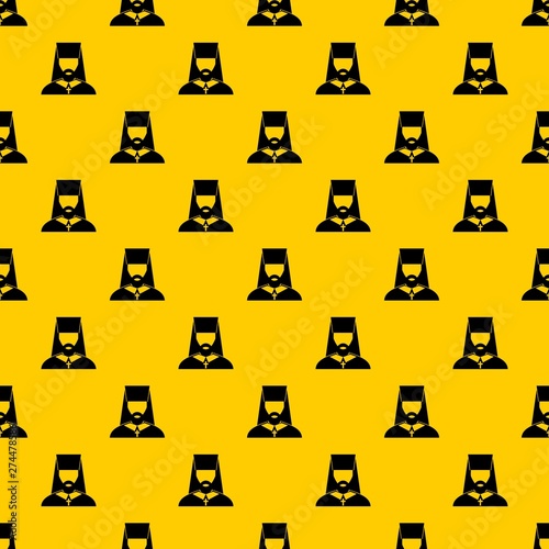 Orthodox priest pattern seamless vector repeat geometric yellow for any design