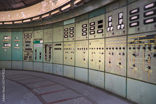 Fotografie Control room in defunct power station