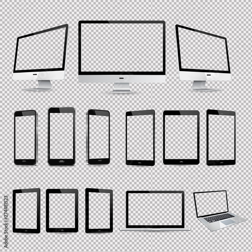 monitor laptop, tablet and phone