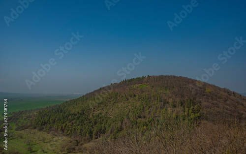 Landscape from castle Gleichen in Germany with blue sky