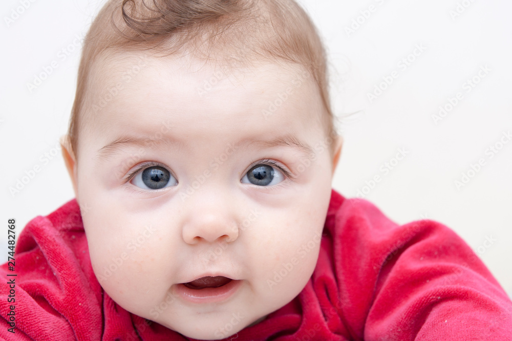 portrait of a baby on a light background portrait of a baby on a light background