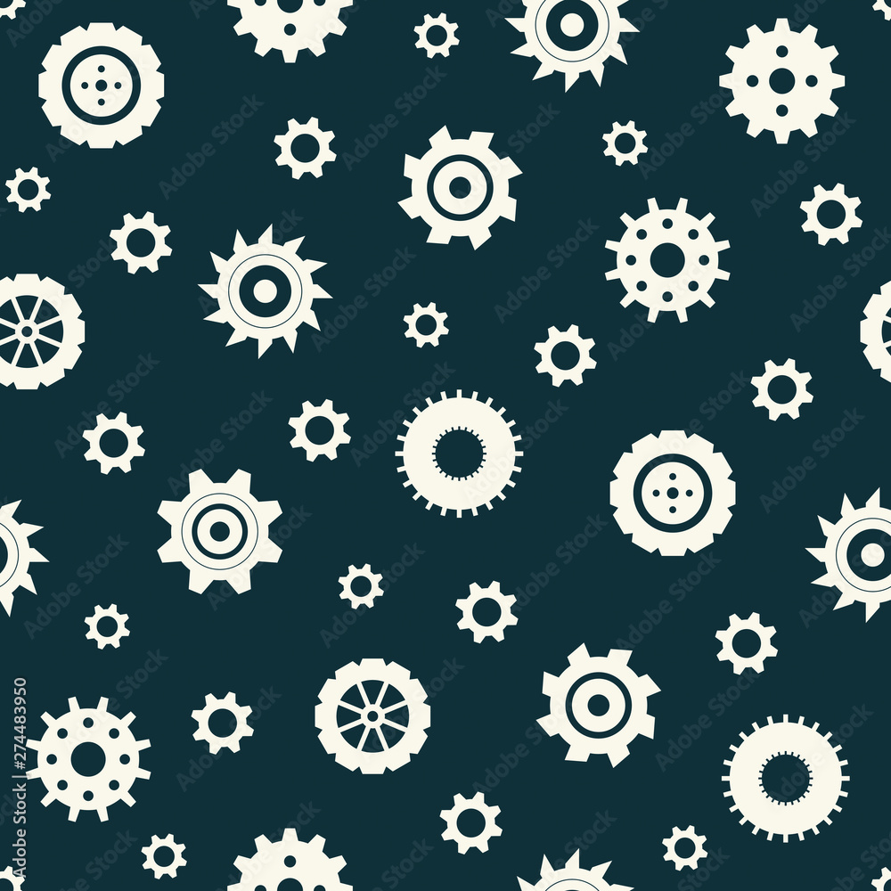 Industrial seamless vector pattern. Printing machine texture. 