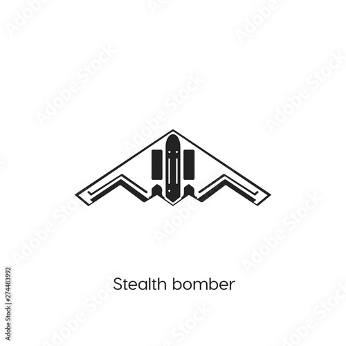 stealth bomber icon vector symbol sign