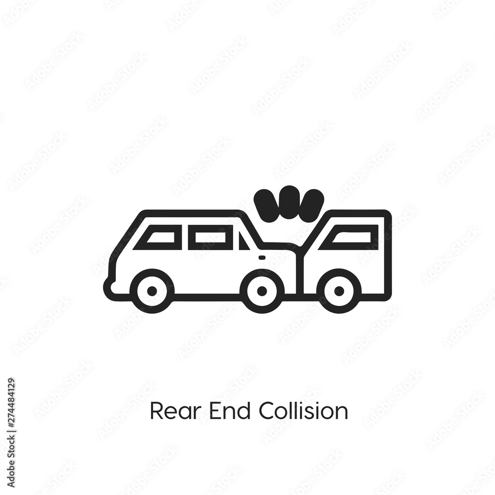 Rear and collision icon vector symbol sign Rear and collision icon vector symbol sign