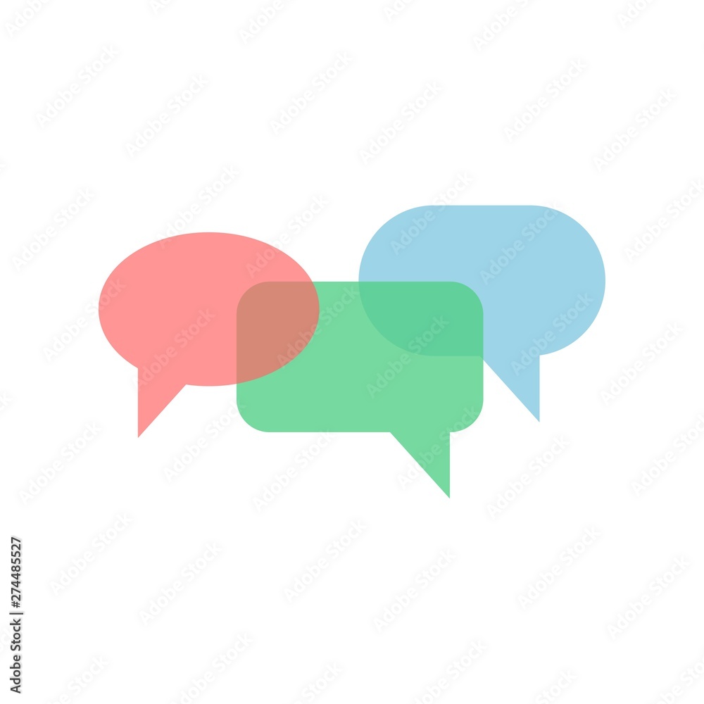 Communication symbol. Speech bubbles icons with ellipsis, question mark and exclamation mark in red, green and blue colour. Template design for chat or message. Communication symbol. Speech bubbles icons with ellipsis, question mark and exclamation mark in red, green and blue colour. Template design for chat or message.