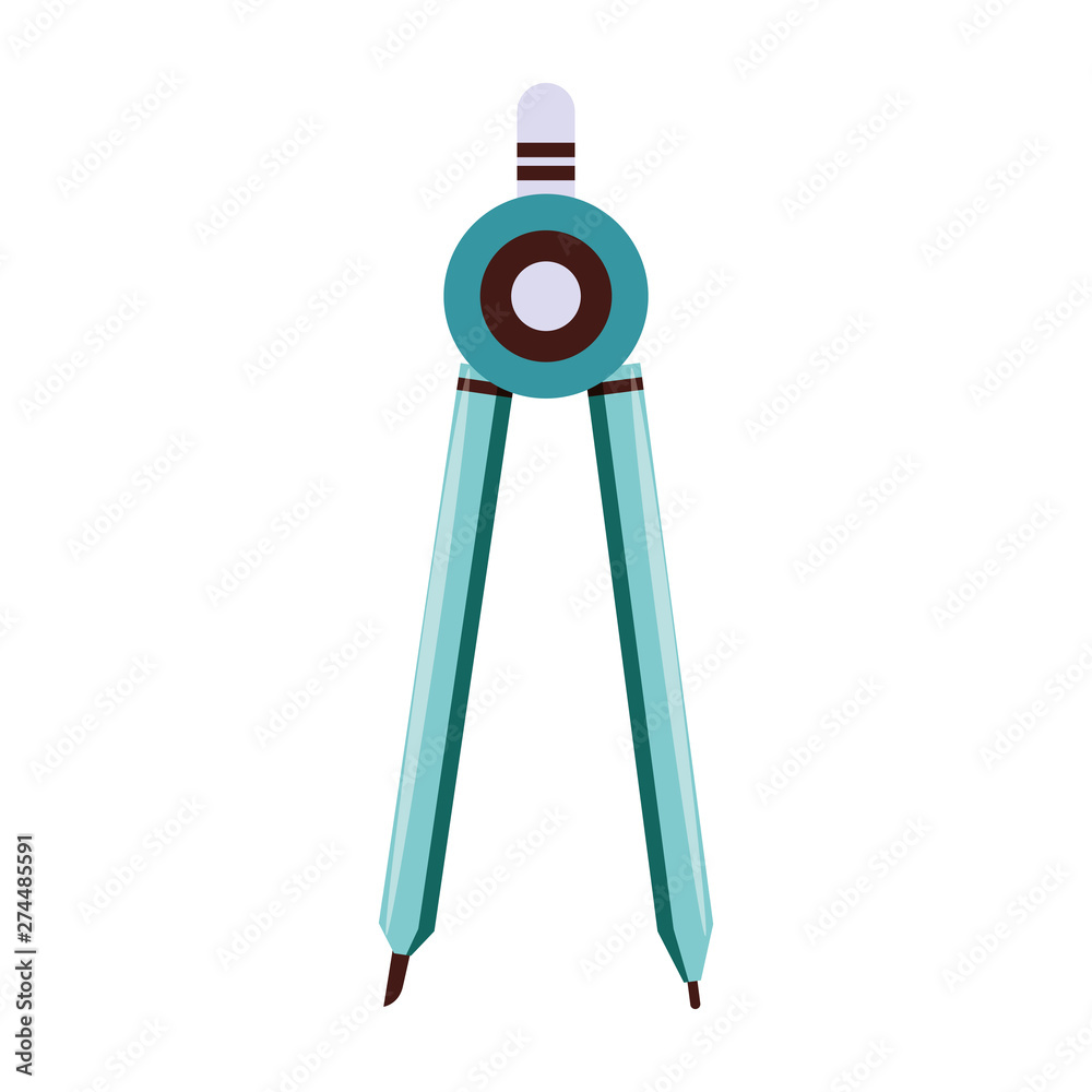 Compass geometric tool symbol isolated Compass geometric tool symbol isolated
