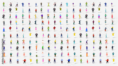 Many people. Background with silhouettes man and woman of different ages and professional backgrounds photo