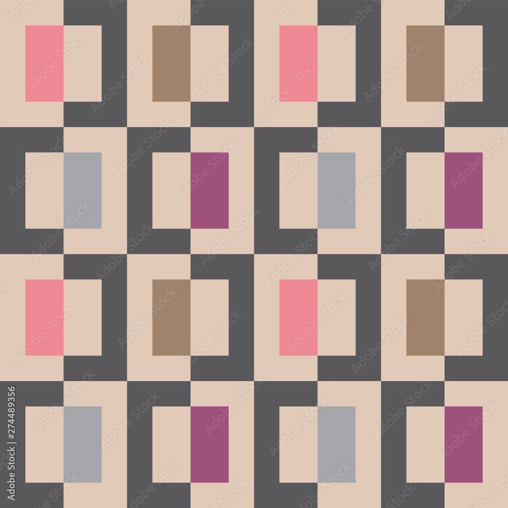 Seamless abstract geometric pixel square vector pattern Seamless abstract geometric pixel square vector pattern