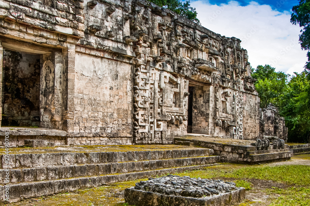 Mayan temple in Chicanna, Mexico, Yucatan Peninsula