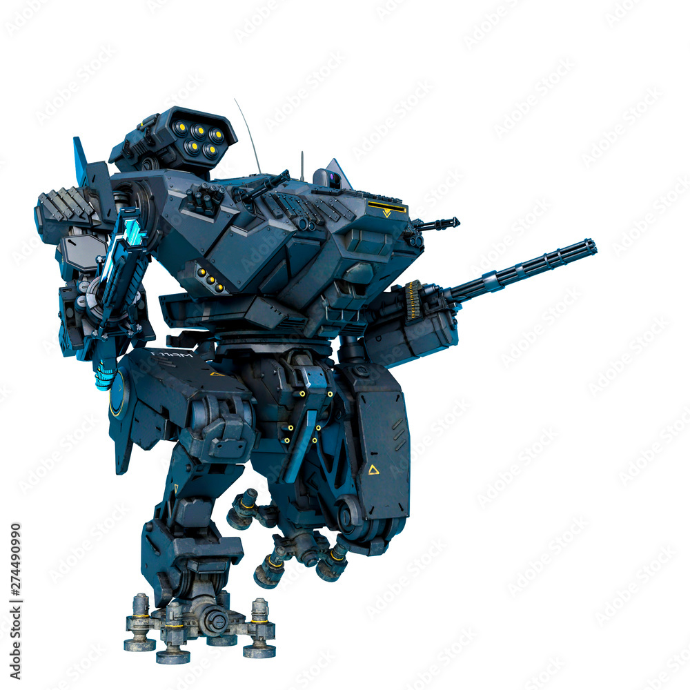 black heavy mech attack in a white background black heavy mech attack in a white background