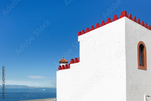 residential buildings in the old city of Tangier in Morocco