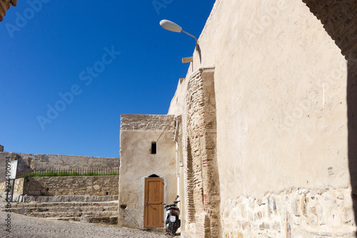 residential buildings in the old city of Tangier in Morocco