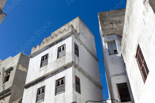 residential buildings in the old city of Tangier in Morocco