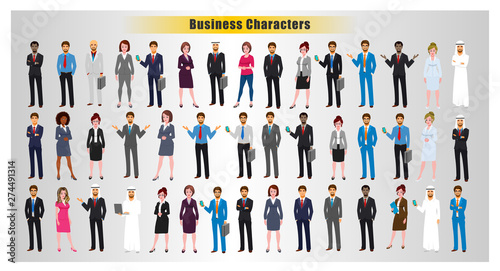 World Business Character Poses