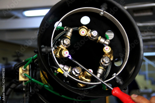 The nozzle of mist blower and ULV sprayer equipment. Mist blower and ULV devices produce mist from the mixed solution which insecticide and water via high air pressure. By the way, too small droplets 