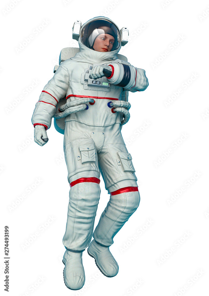 astronaut checking the air pose in a white background astronaut checking the air pose in a white background