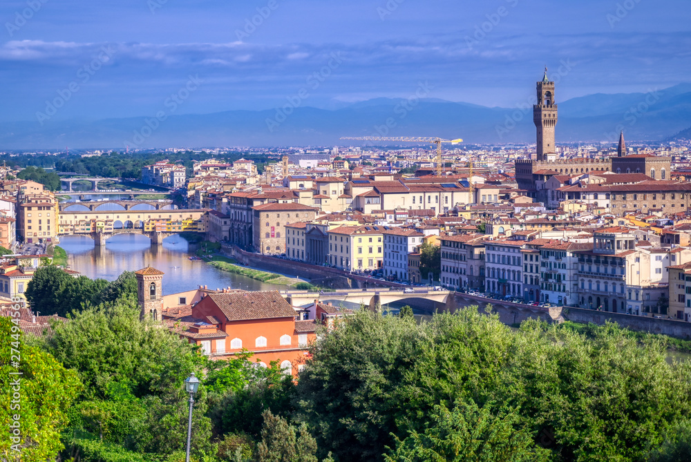 Florence, Italy along the Arno River.