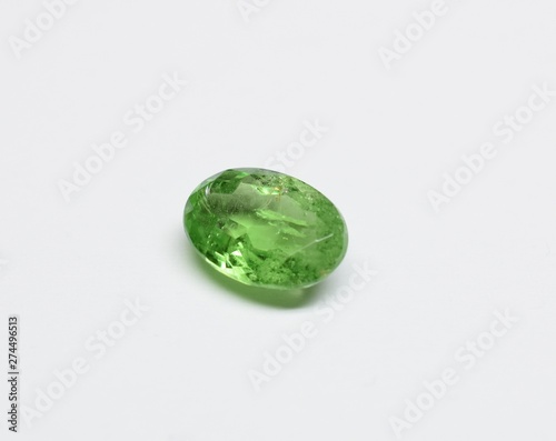 Tsavorite Garnet facet cut gemstone photo