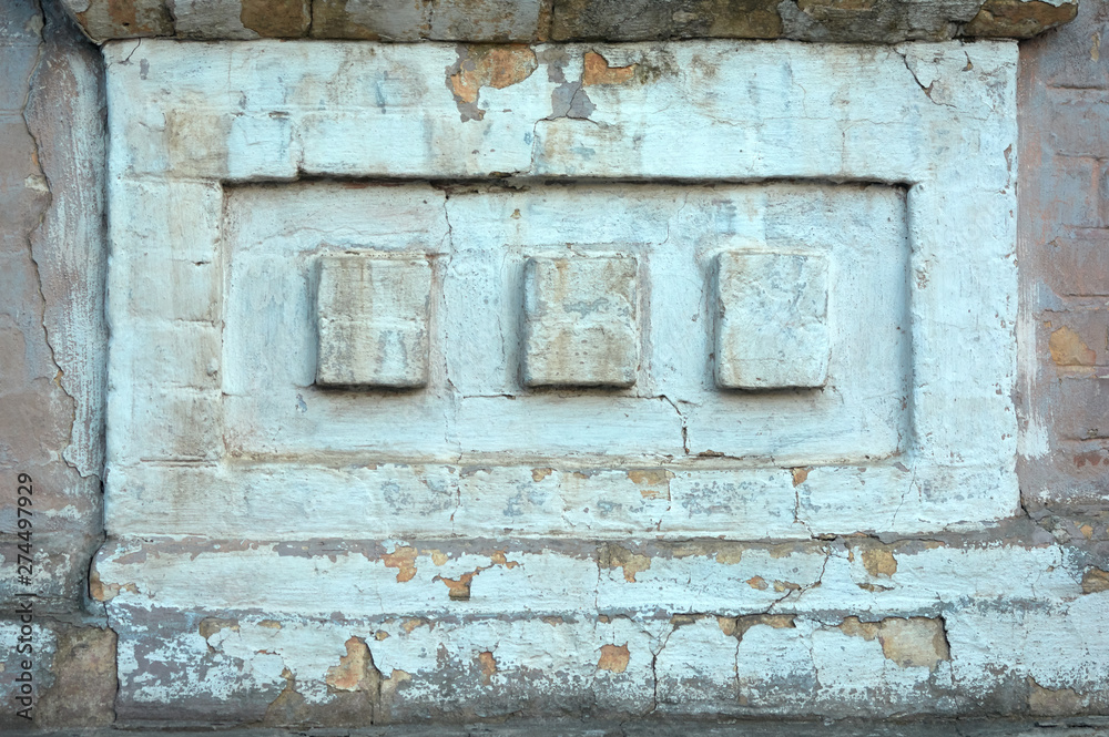 Decorative brick element of the facade wall of the building of the nineteenth century Decorative brick element of the facade wall of the building of the nineteenth century