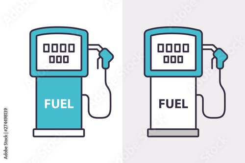 Filling station gas pump icons