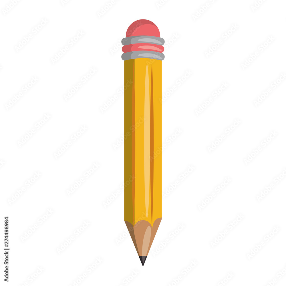 pencil with eraser education symbol isolated pencil with eraser education symbol isolated