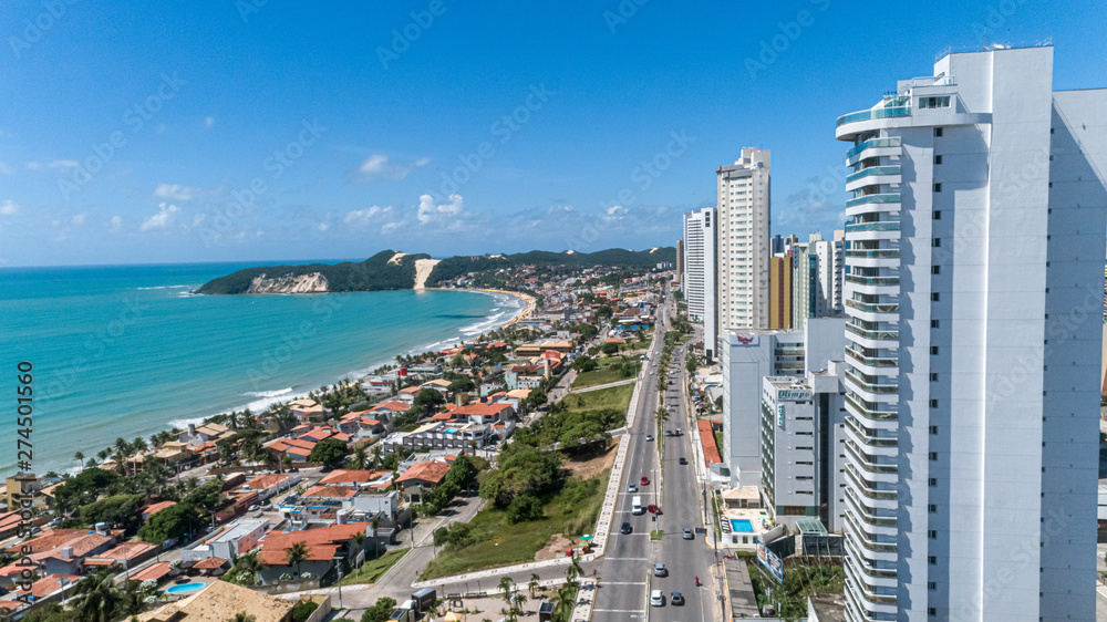 Natal / Rio Grande do Norte / Brazil - Circa May 2019: Beautiful aerial image of the city of Natal, Rio Grande do Norte, Brazil.