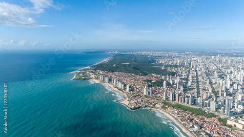 Beautiful aerial image of the city of Natal, Rio Grande do Norte, Brazil.