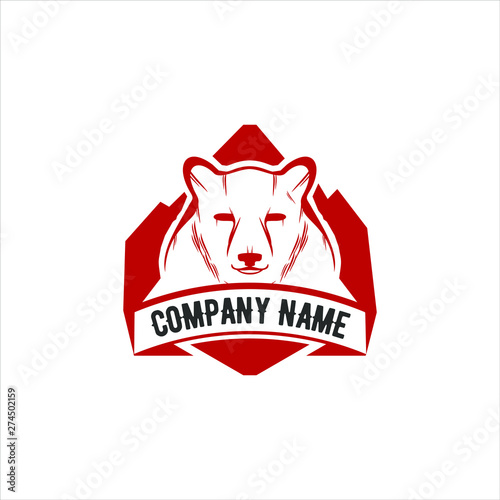 wood Industry logo craftsmen badge with bear illustration