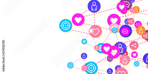 Social media marketing, Communication concept.