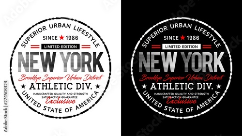 New York typography design for t-shirt printing and various uses, vector.