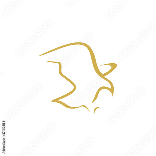 Animal logo line style gold eagle illustration