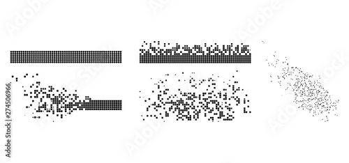 Vector dot integration and dissolving flat abstraction. Vector style is a flat illustration of dot integration and dissolving on a white background. Isolated design elements constructed from dots, photo