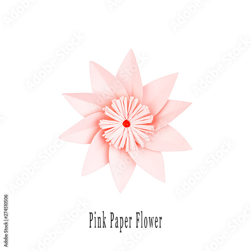 Pink paper flower, top view