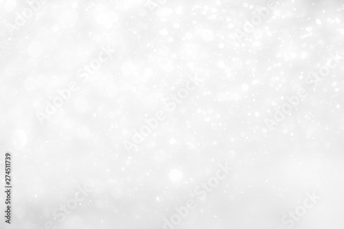 White and Silver lights on bokeh abstract background. © phoomiphat