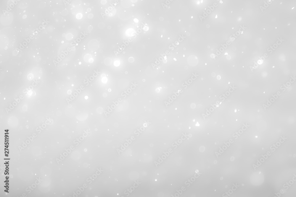 Fototapeta premium White and Silver lights on bokeh abstract background.