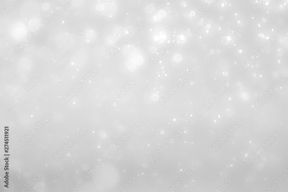 Fototapeta premium White and Silver lights on bokeh abstract background.