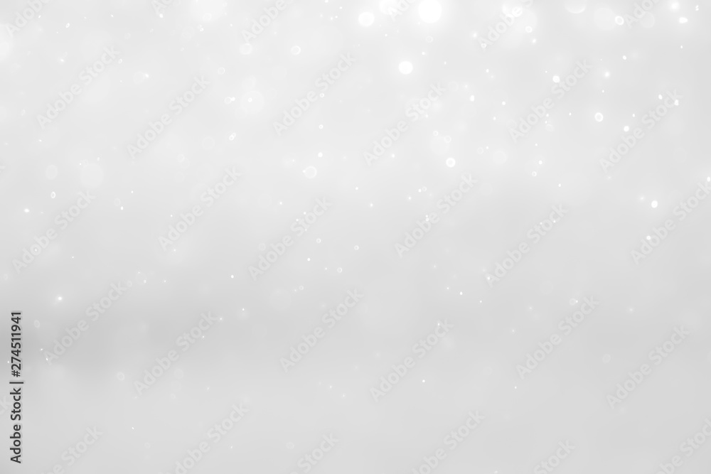 Fototapeta premium White and Silver lights on bokeh abstract background.