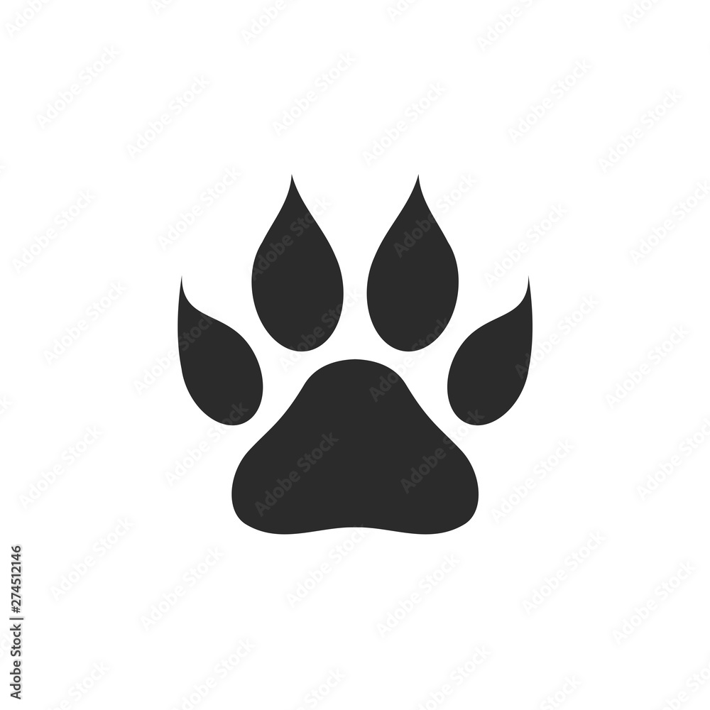 Paw Print icon template black color editable. Paw Print symbol Flat vector sign isolated on white background. Simple logo vector illustration for graphic and web design. Paw Print icon template black color editable. Paw Print symbol Flat vector sign isolated on white background. Simple logo vector illustration for graphic and web design.